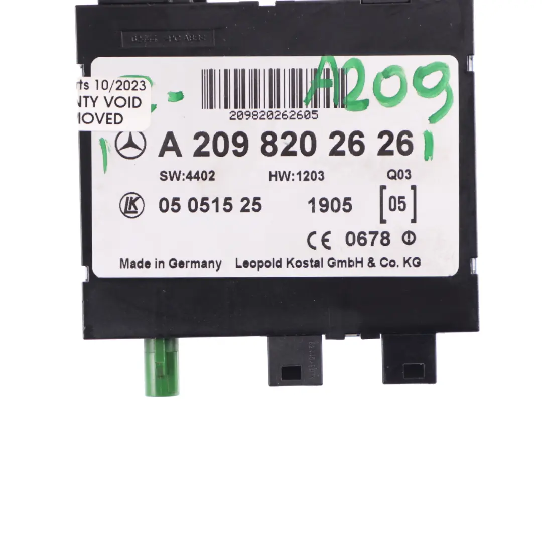 Mercedes CLK C209 Keyless Go Module ECU Door Lock Control Unit - SKU A2098202626 - Part number A2098202626