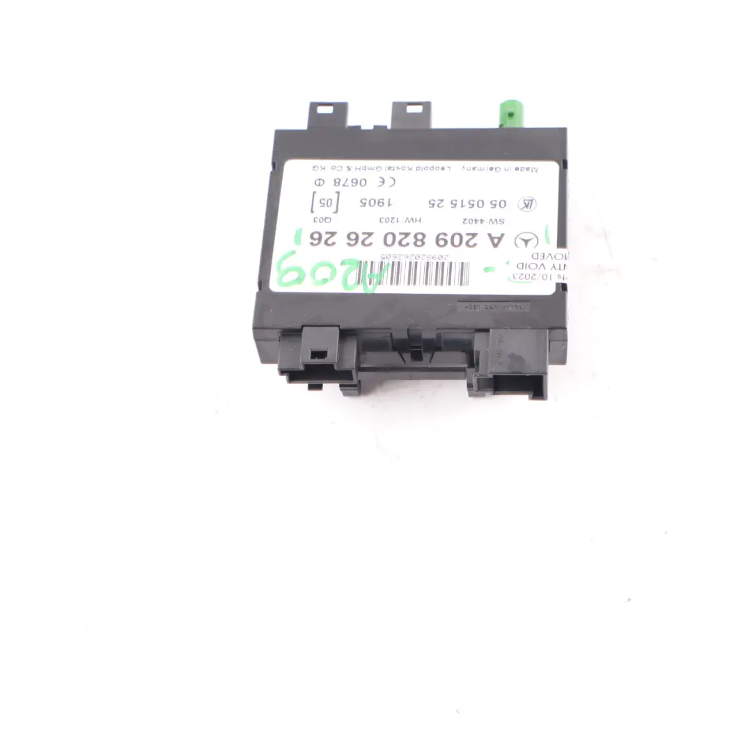 Keyless Go Module ECU Door Lock Control Unit to Mercedes CLK C209 with Part number A2098202626 Mercedes CLK C209 Keyless Go Module ECU Door Lock Control Unit - SKU A2098202626 - Part number A2098202626