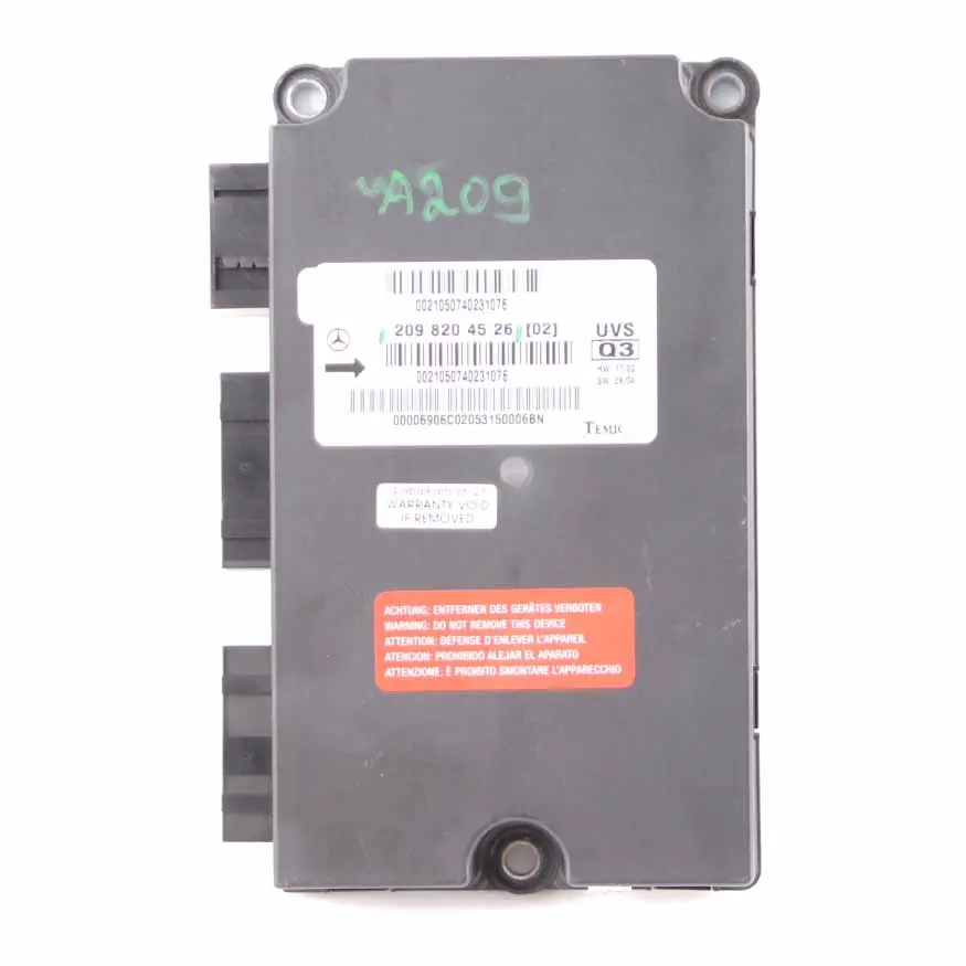 Mercedes CLK W209 Cabriolet Module de contrôle du toit ECU A2098204526