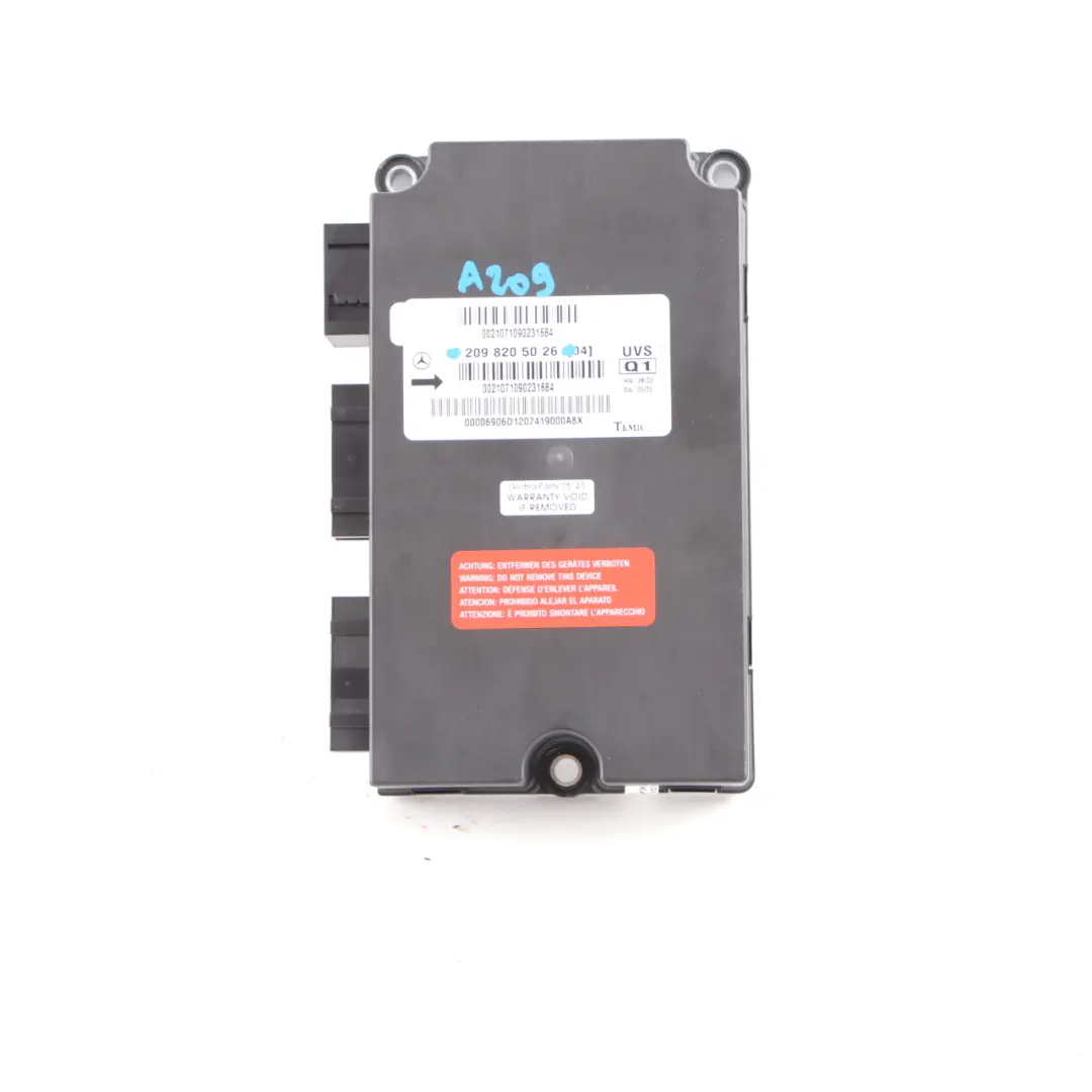 Techo Convertible Módulo Plegable Top Control ECU para Mercedes W209 con número de pieza A2098205026 Mercedes W209 Techo Convertible Módulo Plegable Top Control ECU - SKU A2098205026 - Número de pieza A2098205026