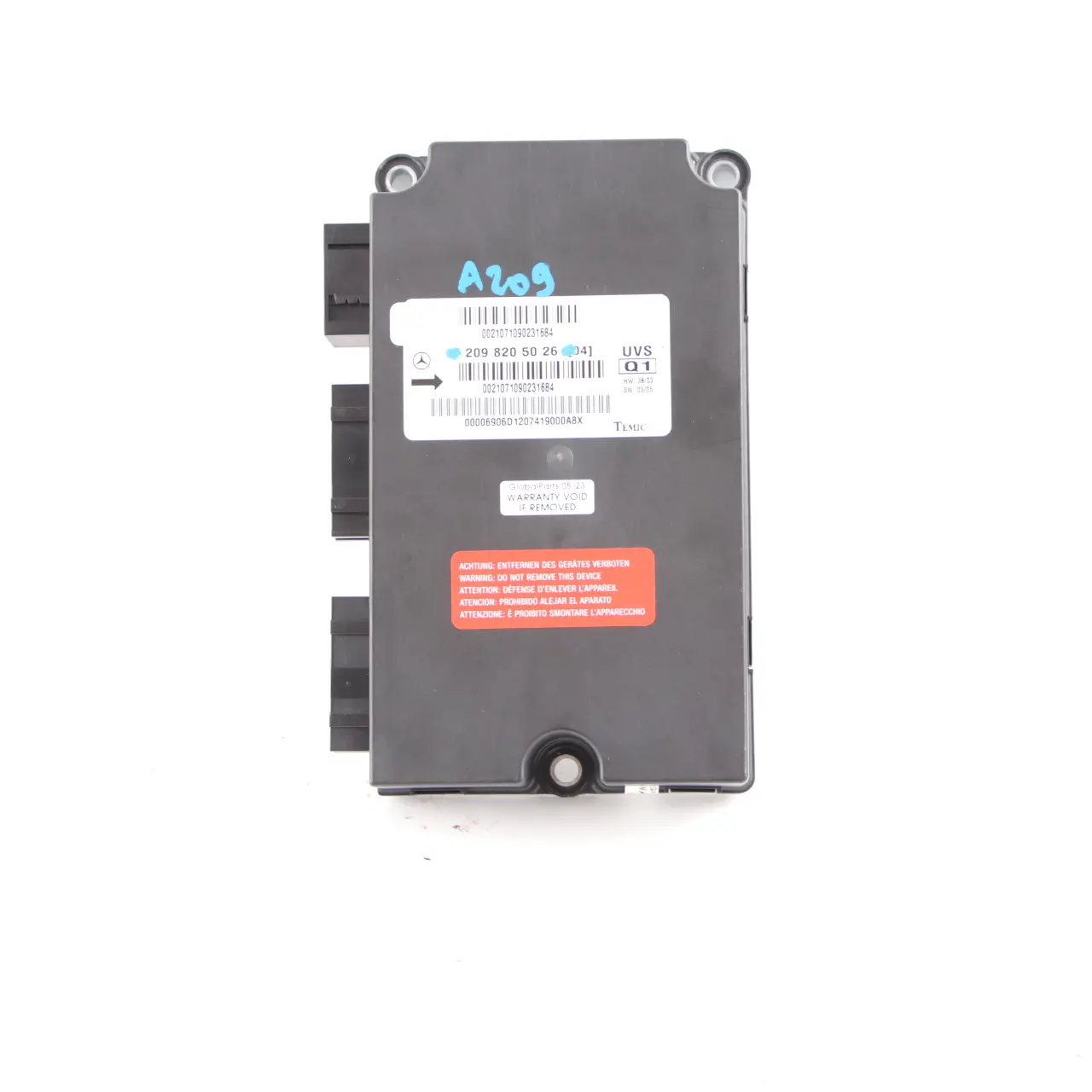 Mercedes W209 Techo Convertible Módulo Plegable Top Control ECU A2098205026