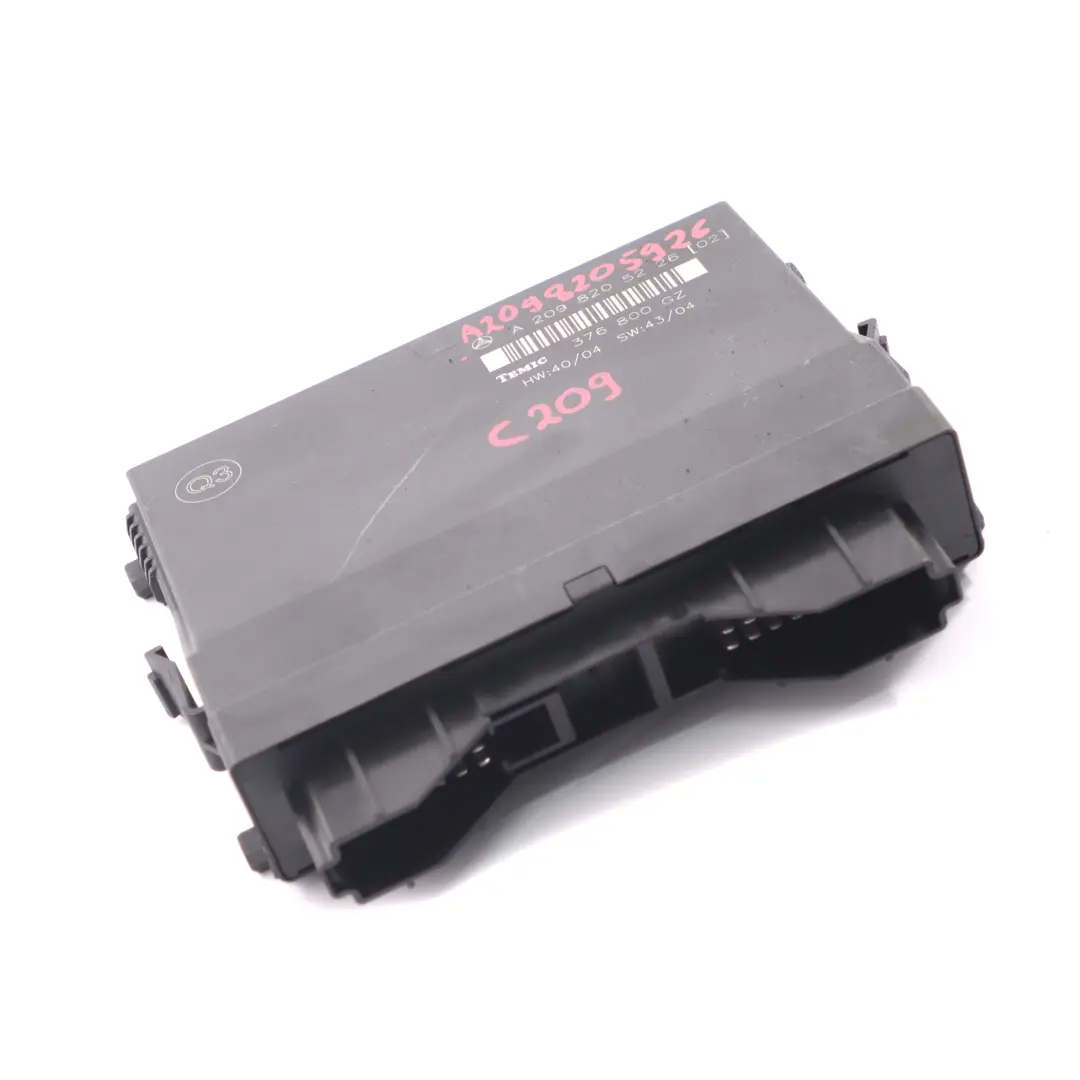 Mercedes CLK C209 Modulo Controllo Corpo Posteriore BCM ECU - SKU A2098205226 - Numero di parte A2098205226