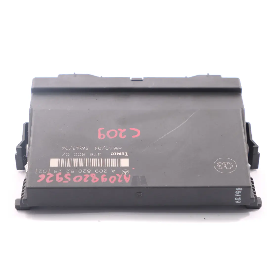 Modulo Controllo Corpo Posteriore BCM ECU per Mercedes CLK C209 con numero di parte A2098205226 Mercedes CLK C209 Modulo Controllo Corpo Posteriore BCM ECU - SKU A2098205226 - Numero di parte A2098205226