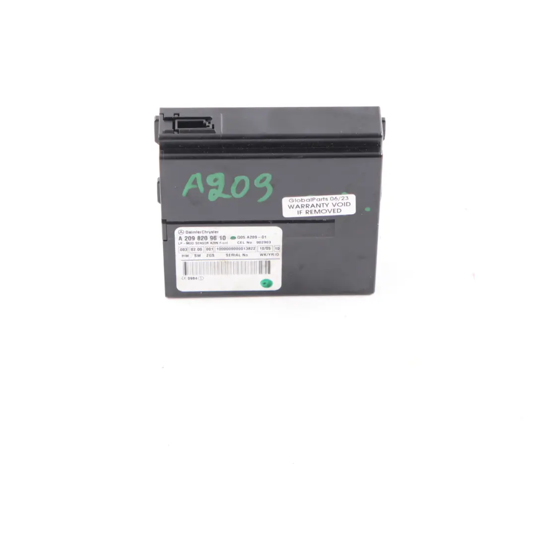 Alarma Sistema Antirrobo Control para Mercedes CLK W209 Convertible con número de pieza A2098209610 Mercedes CLK W209 Convertible Alarma Sistema Antirrobo Control - SKU A2098209610 - Número de pieza A2098209610