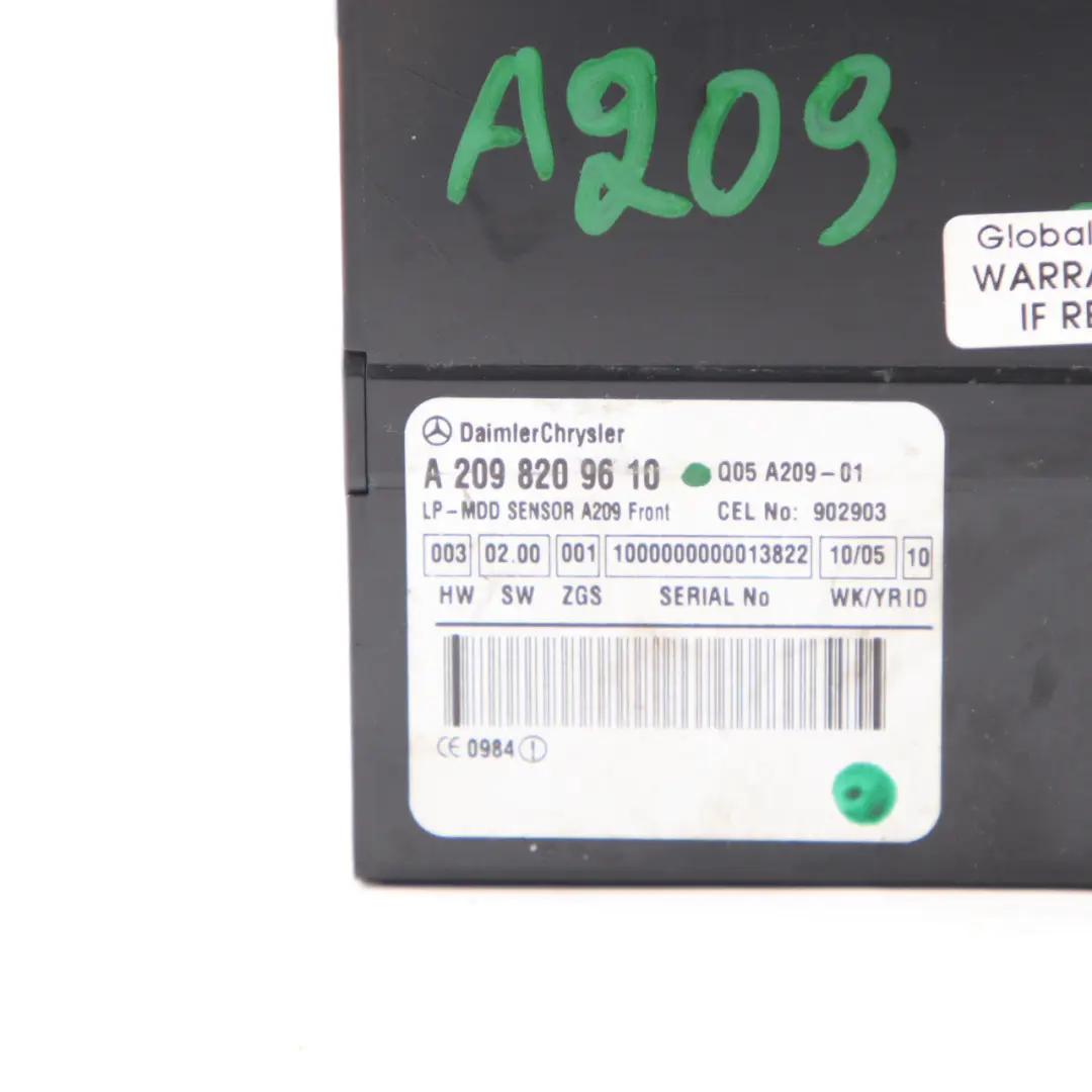 Allarme Sistema Antifurto Centralina per Mercedes CLK W209 Cabrio con numero di parte A2098209610 Mercedes CLK W209 Cabrio Allarme Sistema Antifurto Centralina - SKU A2098209610 - Numero di parte A2098209610
