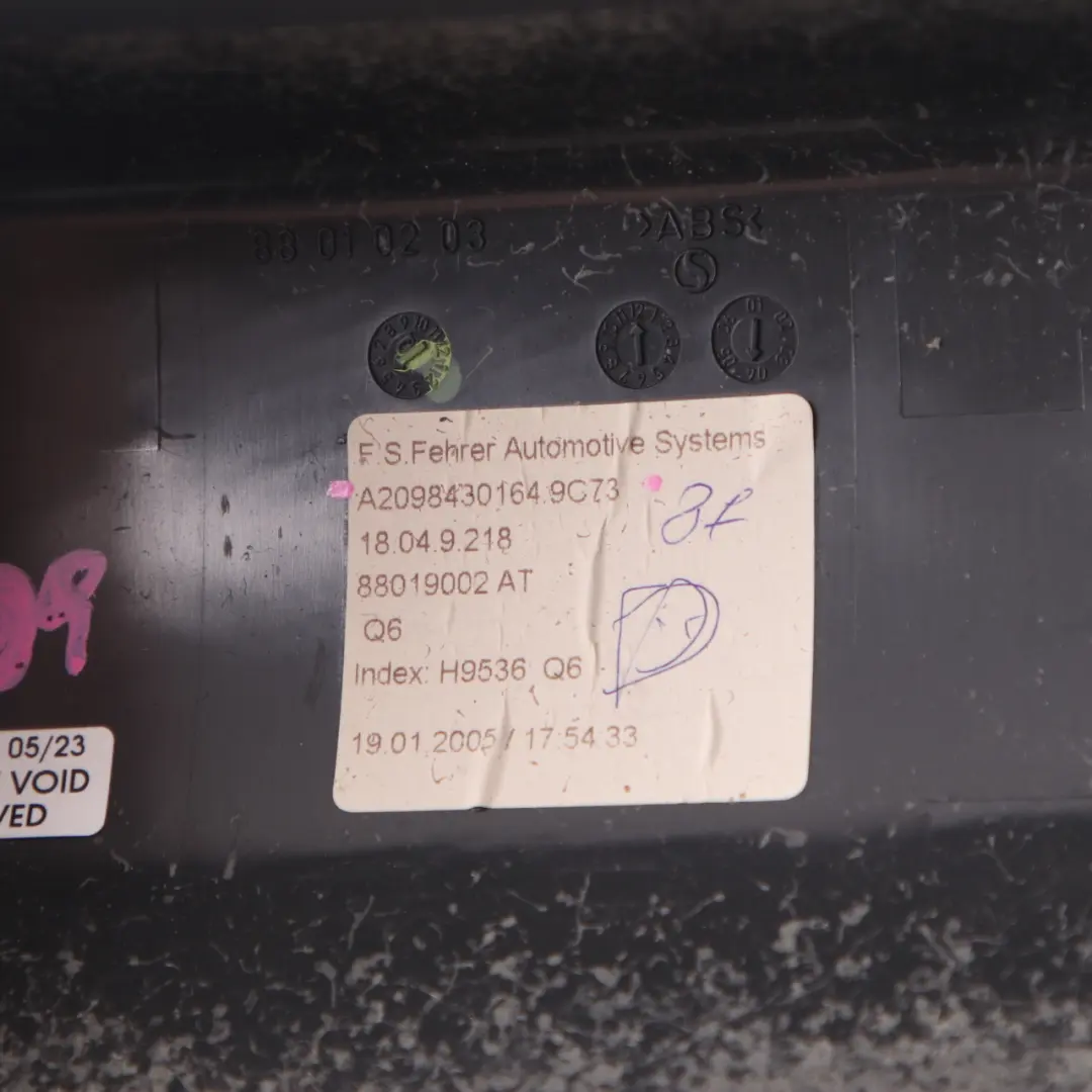 Trim Cover Cap Housing Black to Mercedes CLK W209 Convertible with Part number A2098430164 Mercedes CLK W209 Convertible Trim Cover Cap Housing Black - SKU A2098430164 - Part number A2098430164