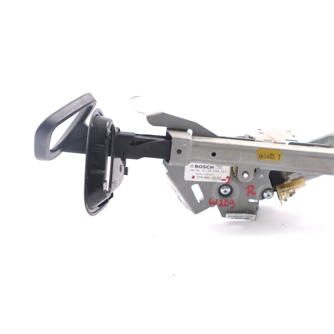 Mercedes C209 Seat Belt Feeder Motor Handover Arm Right O/S - SKU A2098600282-2 - Part number A2098600282