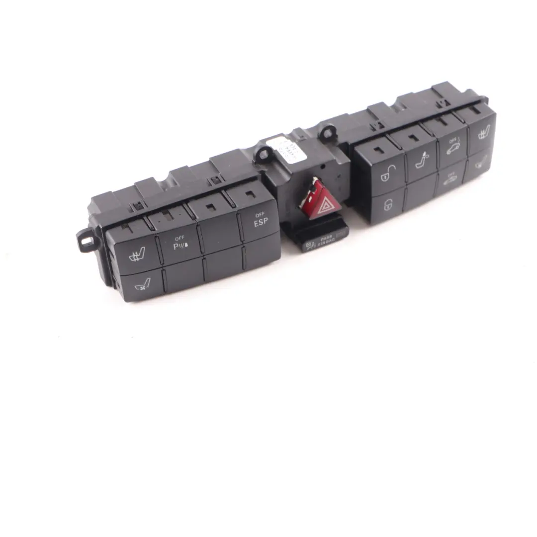 Switch Panel Hazard Light Block Heated Seats ESP to Mercedes CLK W209 with Part number A2098701010 Mercedes CLK W209 Switch Panel Hazard Light Block Heated Seats ESP - SKU A2098701010 - Part number A2098701010