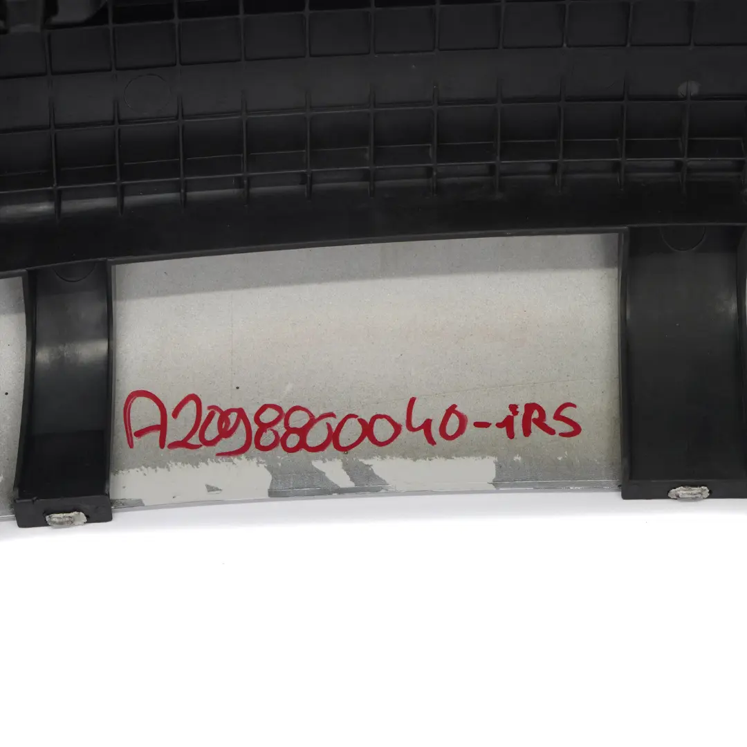 Mercedes W209 Rear Bumper Trim Panel Covering Iridium Silver Metallic - 775 - SKU A2098800040-IRS - Part number A2098800040