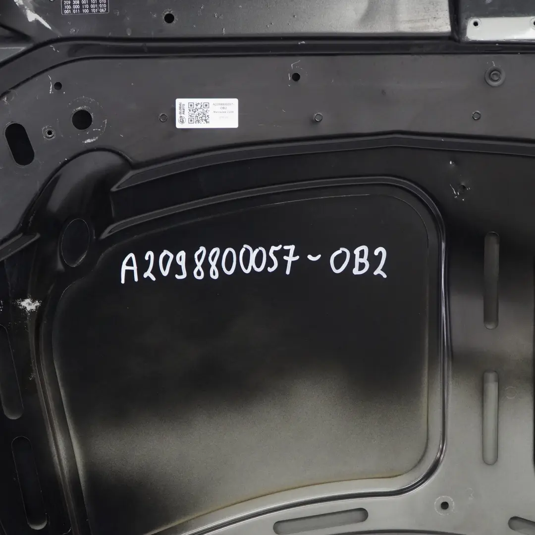 Mercedes CLK W209 Hood Bonnet Trim Panel Engine Cover Obsidian Black - 197 - SKU A2098800057-OB2 - Part number A2098800057