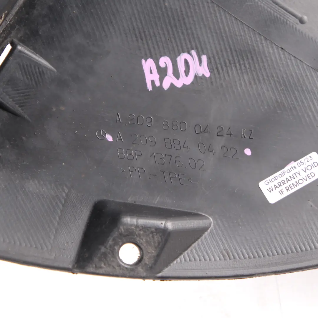 Mercedes W209 Wheel Arch CLK Front Right O/S Cover Housing Front Section Bottom - SKU A2098840422 - Part number A2098840422