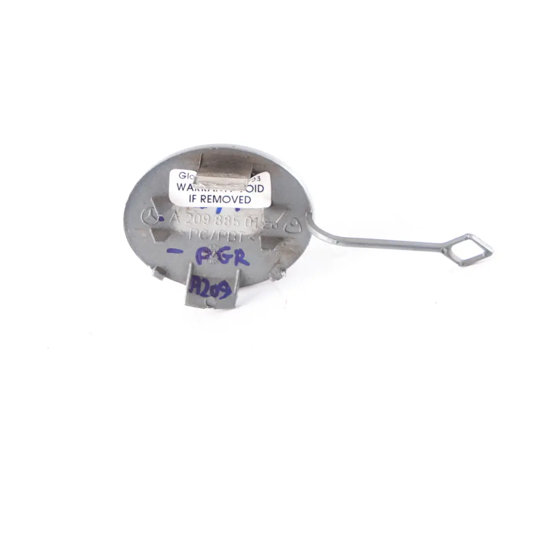 Bumper Flap Towing Eye Cover Perlite Grey - 747 to Mercedes W209 Rear with Part number A2098850128 Mercedes W209 Rear Bumper Flap Towing Eye Cover Perlite Grey - 747 - SKU A2098850128 - Part number A2098850128
