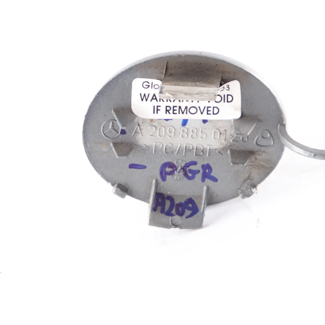 Bumper Flap Towing Eye Cover Perlite Grey - 747 to Mercedes W209 Rear with Part number A2098850128 Mercedes W209 Rear Bumper Flap Towing Eye Cover Perlite Grey - 747 - SKU A2098850128 - Part number A2098850128