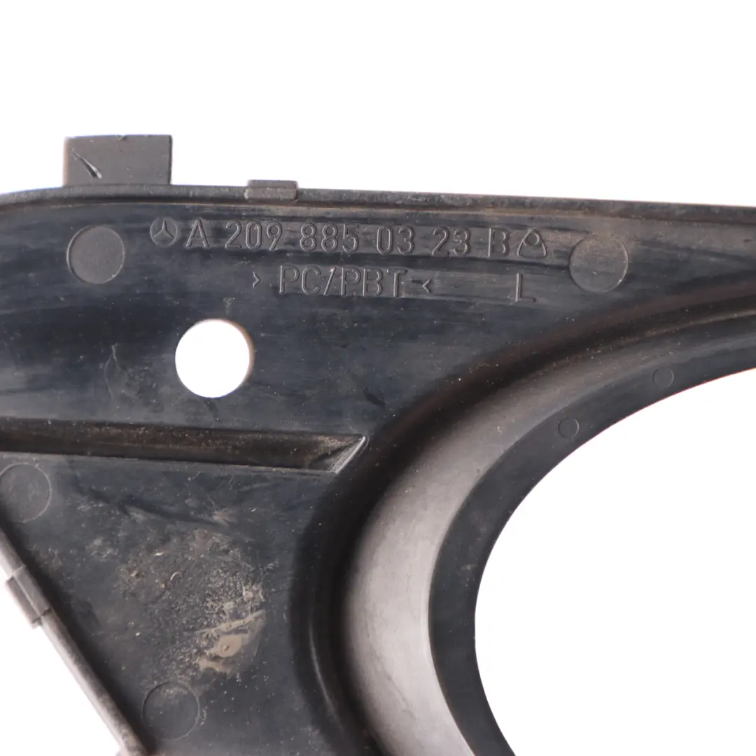 Front Bumper Fog Light Lamp Cover Left N/S Grille to Mercedes CLK C209 with Part number A2098850323 Mercedes CLK C209 Front Bumper Fog Light Lamp Cover Left N/S Grille - SKU A2098850323 - Part number A2098850323