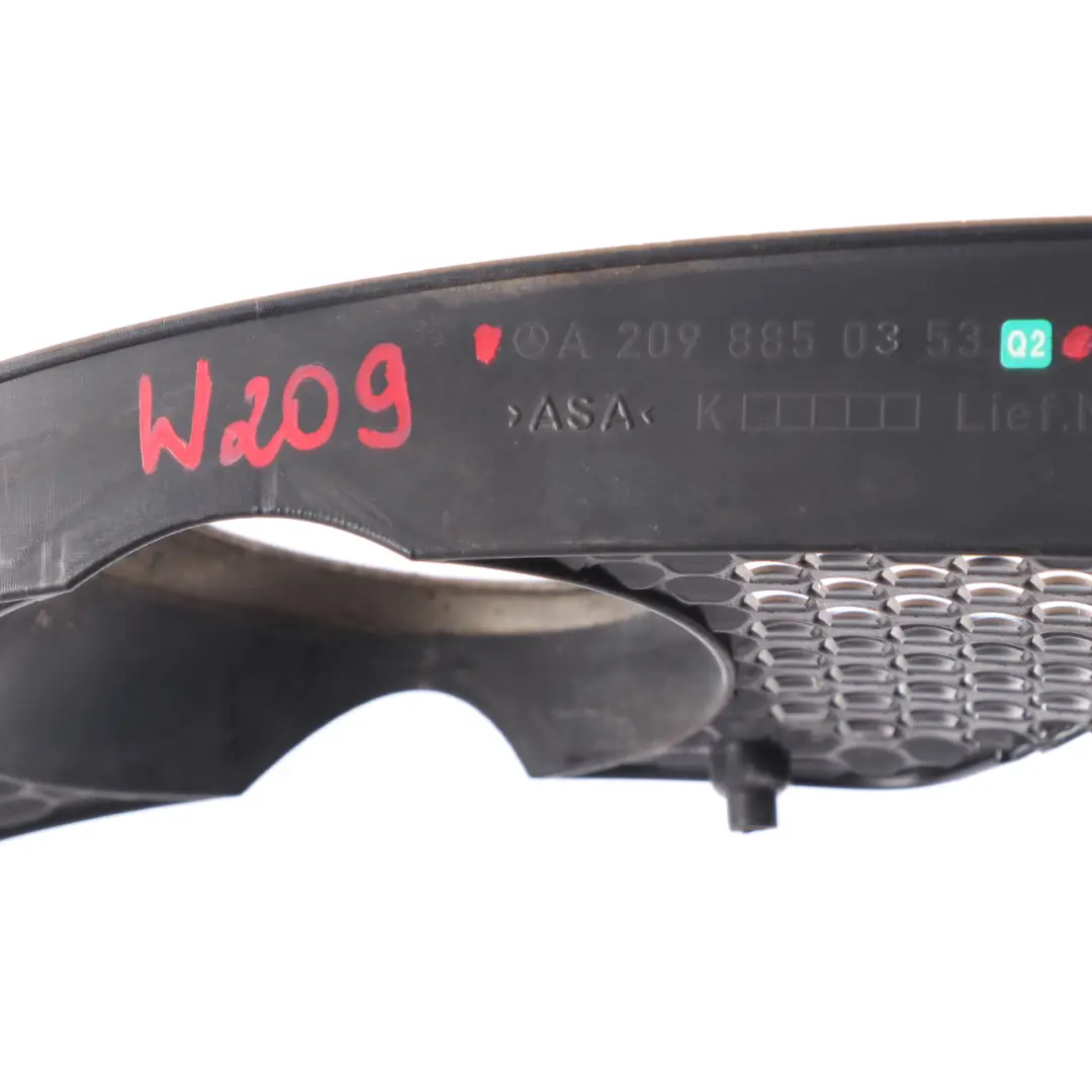 Front Bumper Fog Light Lamp Cover Left N/S Grille to Mercedes CLK C209 with Part number A2098850353 Mercedes CLK C209 Front Bumper Fog Light Lamp Cover Left N/S Grille - SKU A2098850353 - Part number A2098850353