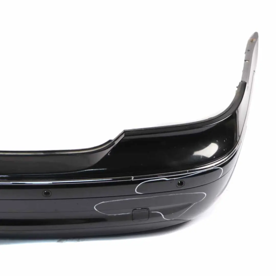 Bumper AMG Trim Panel Covering Obsidian Black Metallic - 197 to Mercedes W209 Rear with Part number A2098851725 Mercedes W209 Rear Bumper AMG Trim Panel Covering Obsidian Black Metallic - 197 - SKU A2098851725-OB - Part number A2098851725