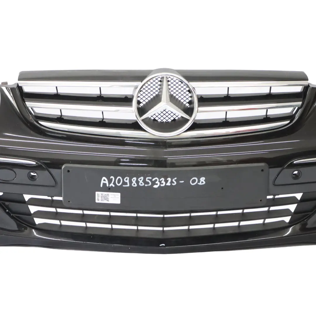 Front Bumper Trim Panel Cover Obsidian Black Metallic - 197 to Mercedes W209 with Part number A2098853325 Mercedes W209 Front Bumper Trim Panel Cover Obsidian Black Metallic - 197 - SKU A2098853325-OB - Part number A2098853325