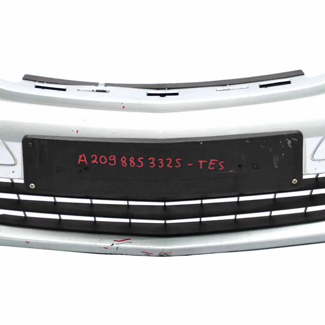 Front Bumper Trim Panel Cover Tellurium Silver Metallic - 762 to Mercedes W209 with Part number A2098853325 Mercedes W209 Front Bumper Trim Panel Cover Tellurium Silver Metallic - 762 - SKU A2098853325-TES - Part number A2098853325