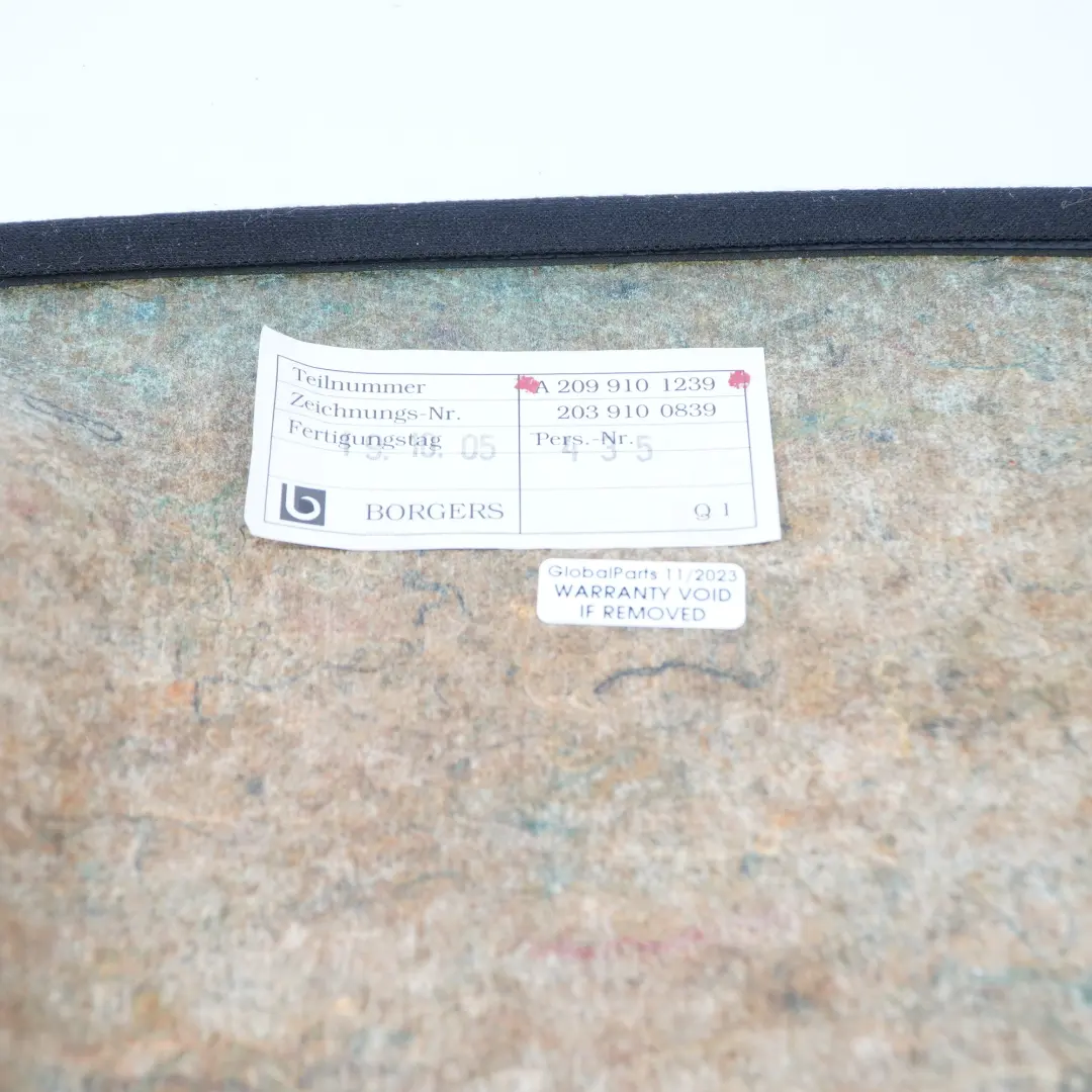  Asiento Panel Trasero Mercedes W209 Respaldo Delantero Cubierta - SKU A2099101239 - Número de pieza A2099101239