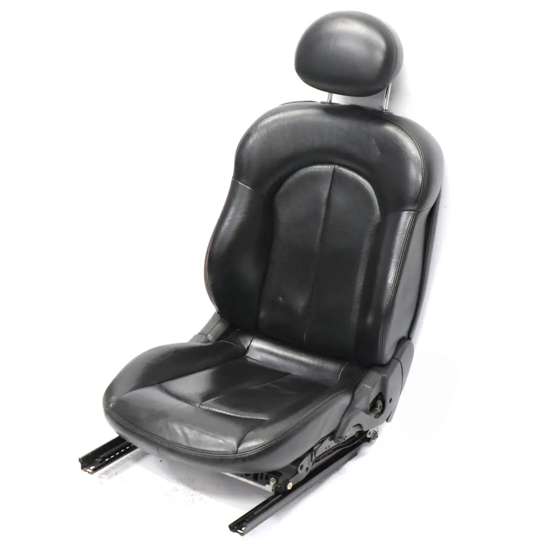 Asiento Delantero Derecho Interior Cuero Negro para Mercedes A209 Cabrio Convertible con número de pieza A2099103047 Mercedes A209 Cabrio Convertible Asiento Delantero Derecho Interior Cuero Negro - SKU A2099103047 - Número de pieza A2099103047