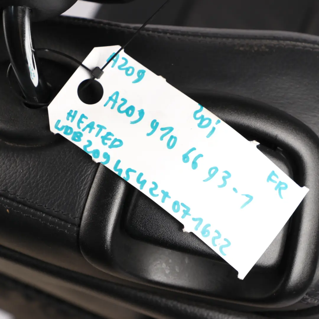 Front Seat Right O/S Heated Leather Nappa Black to Mercedes A209 Convertible with Part number A2099106693 Mercedes A209 Convertible Front Seat Right O/S Heated Leather Nappa Black - SKU A2099106693-1 - Part number A2099106693