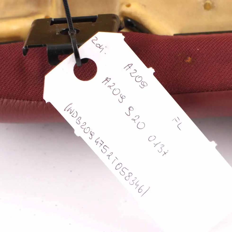 Front Left N/S Bench Couch Leather Amaretta Red to Mercedes A209 Seat Cover with Part number A2099200137 Mercedes A209 Seat Cover Front Left N/S Bench Couch Leather Amaretta Red - SKU A2099200137 - Part number A2099200137