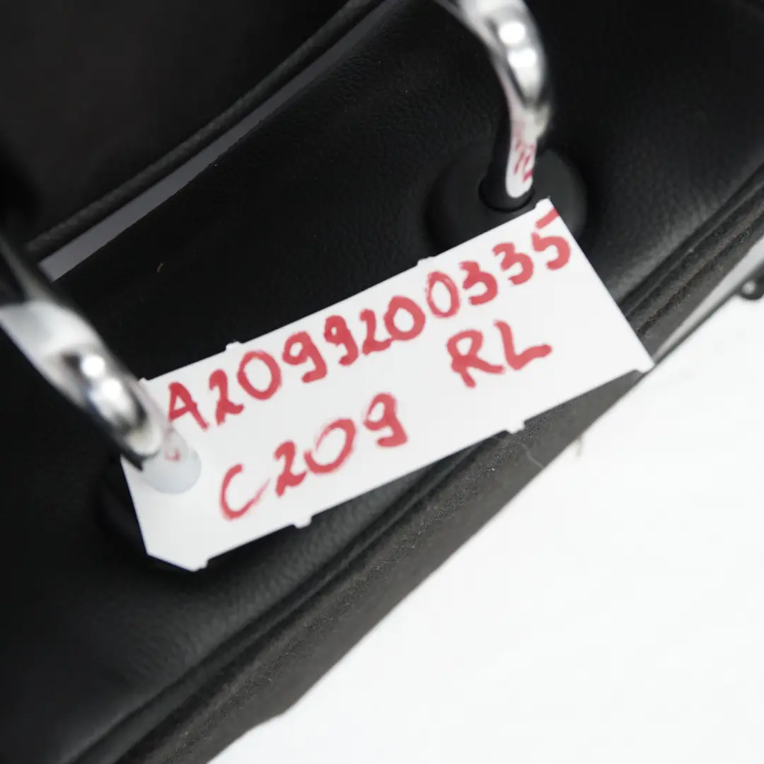 Mercedes C209 Respaldo Asiento Trasero Izquierdo Cubre Respaldo Tela Cuero Negro - SKU A2099200335 - Número de pieza A2099200335
