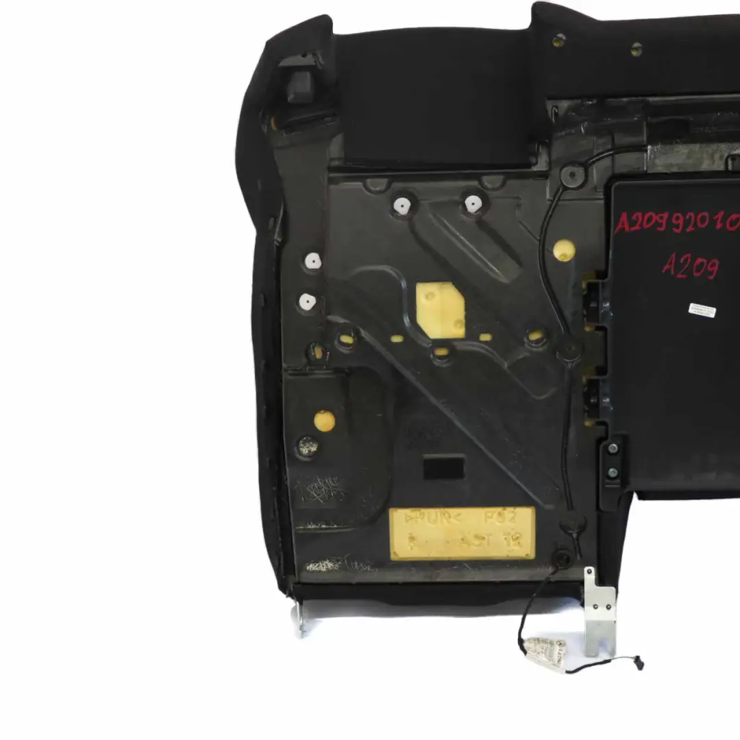 Respaldo Asiento Trasero Revestimiento Tela Negro para Mercedes A209 Cabrio con número de pieza A2099201035 Mercedes A209 Cabrio Respaldo Asiento Trasero Revestimiento Tela Negro - SKU A2099201035 - Número de pieza A2099201035