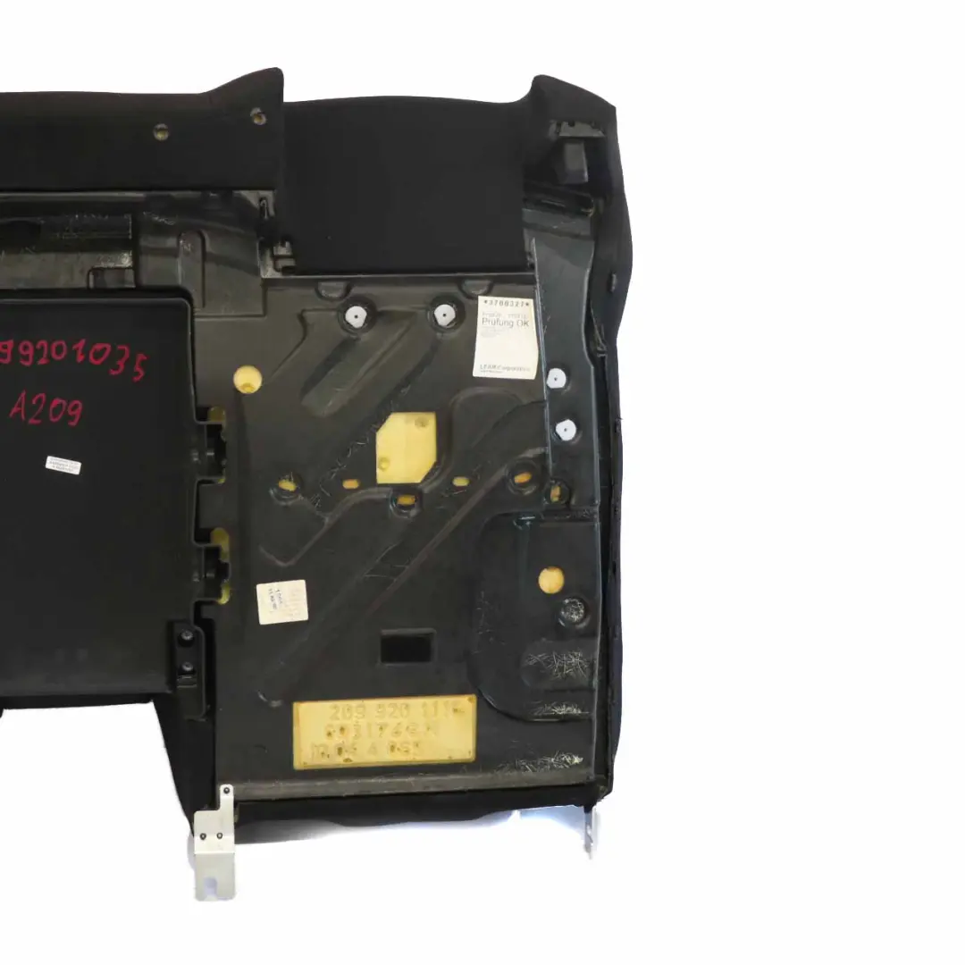 Respaldo Asiento Trasero Revestimiento Tela Negro para Mercedes A209 Cabrio con número de pieza A2099201035 Mercedes A209 Cabrio Respaldo Asiento Trasero Revestimiento Tela Negro - SKU A2099201035 - Número de pieza A2099201035