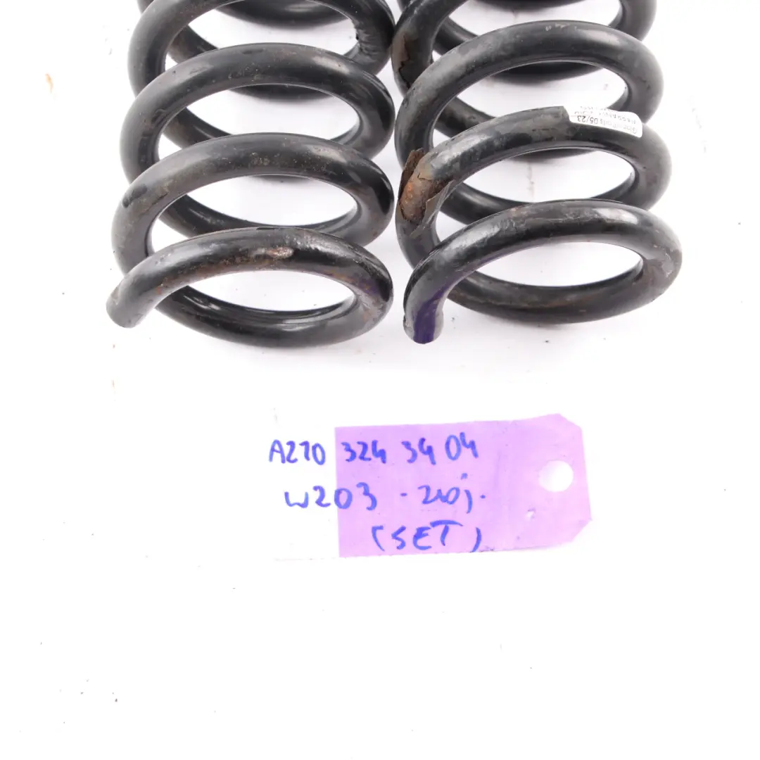 Coil Spring Rear Axle Suspension Set Blue Marking to Mercedes S203 S210 with Part number A2103243404 Mercedes S203 S210 Coil Spring Rear Axle Suspension Set Blue Marking - SKU A2103243404 - Part number A2103243404