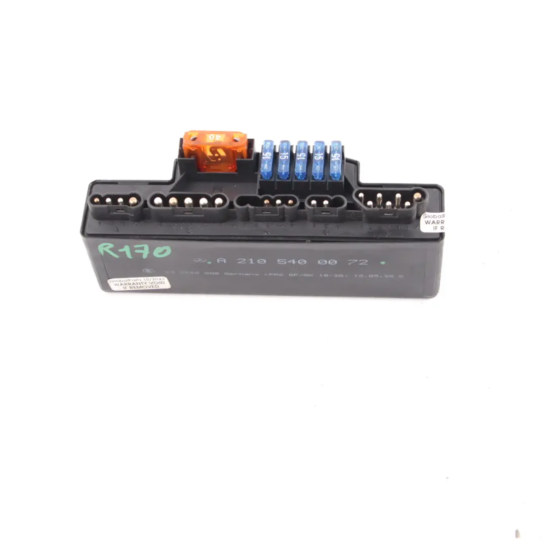 Fuse Box Mercedes W210 R170 Multifunctional Relay Fuse Unit Module to with Part number A2105400072 Fuse Box Mercedes W210 R170 Multifunctional Relay Fuse Unit Module - SKU A2105400072 - Part number A2105400072
