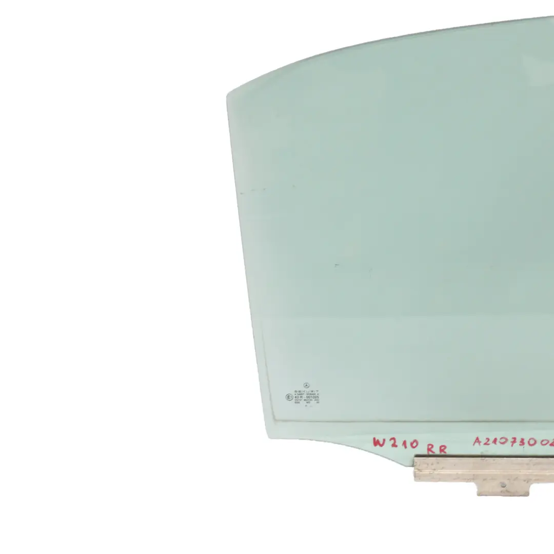 Door Window Glass Rear Right O/S Green to Mercedes W210 with Part number A2107300218 Mercedes W210 Door Window Glass Rear Right O/S Green - SKU A2107300218 - Part number A2107300218