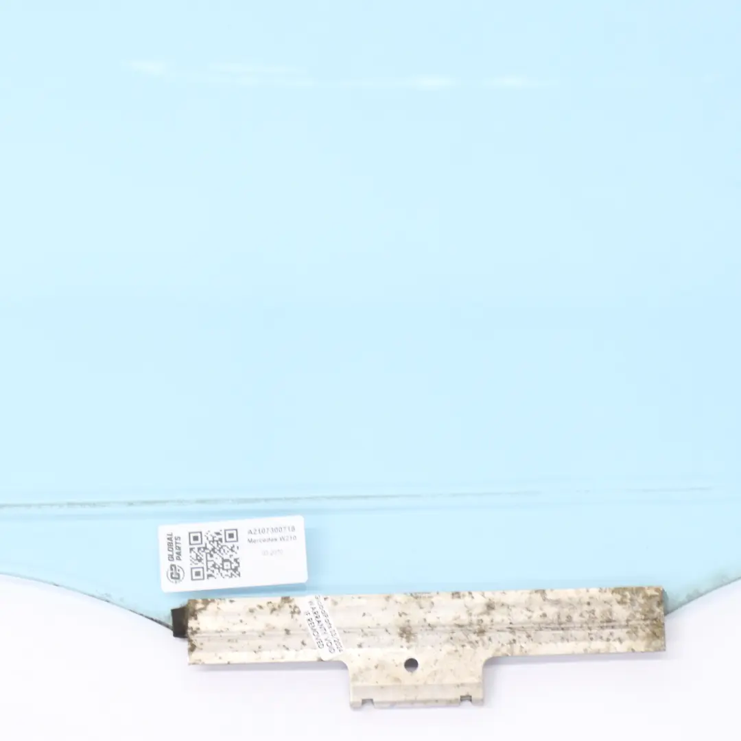 Door Left Glass Window AS2 Heat Absorbing Blue to Mercedes W210 Sedan Rear with Part number A2107300718 Mercedes W210 Sedan Rear Door Left Glass Window AS2 Heat Absorbing Blue - SKU A2107300718 - Part number A2107300718