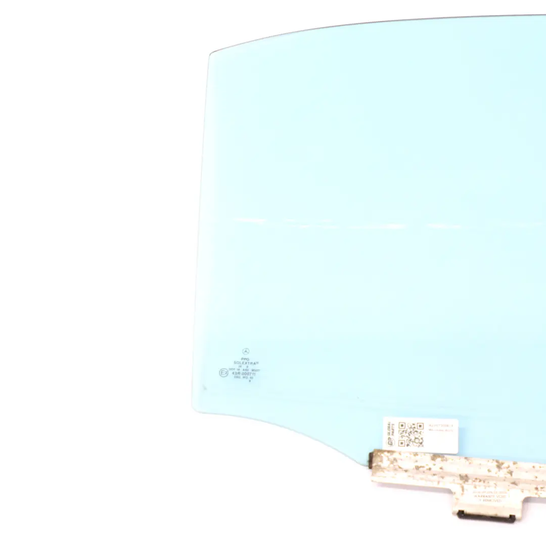 Door Right Glass Window AS2 Heat Absorbing Blue to Mercedes W210 Sedan Rear with Part number A2107300818 Mercedes W210 Sedan Rear Door Right Glass Window AS2 Heat Absorbing Blue - SKU A2107300818 - Part number A2107300818