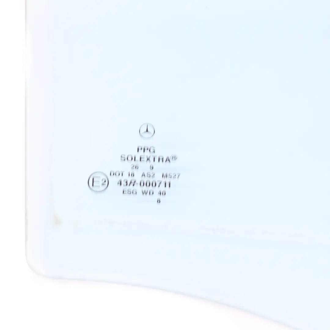 Door Right Glass Window AS2 Heat Absorbing Blue to Mercedes W210 Sedan Rear with Part number A2107300818 Mercedes W210 Sedan Rear Door Right Glass Window AS2 Heat Absorbing Blue - SKU A2107300818 - Part number A2107300818