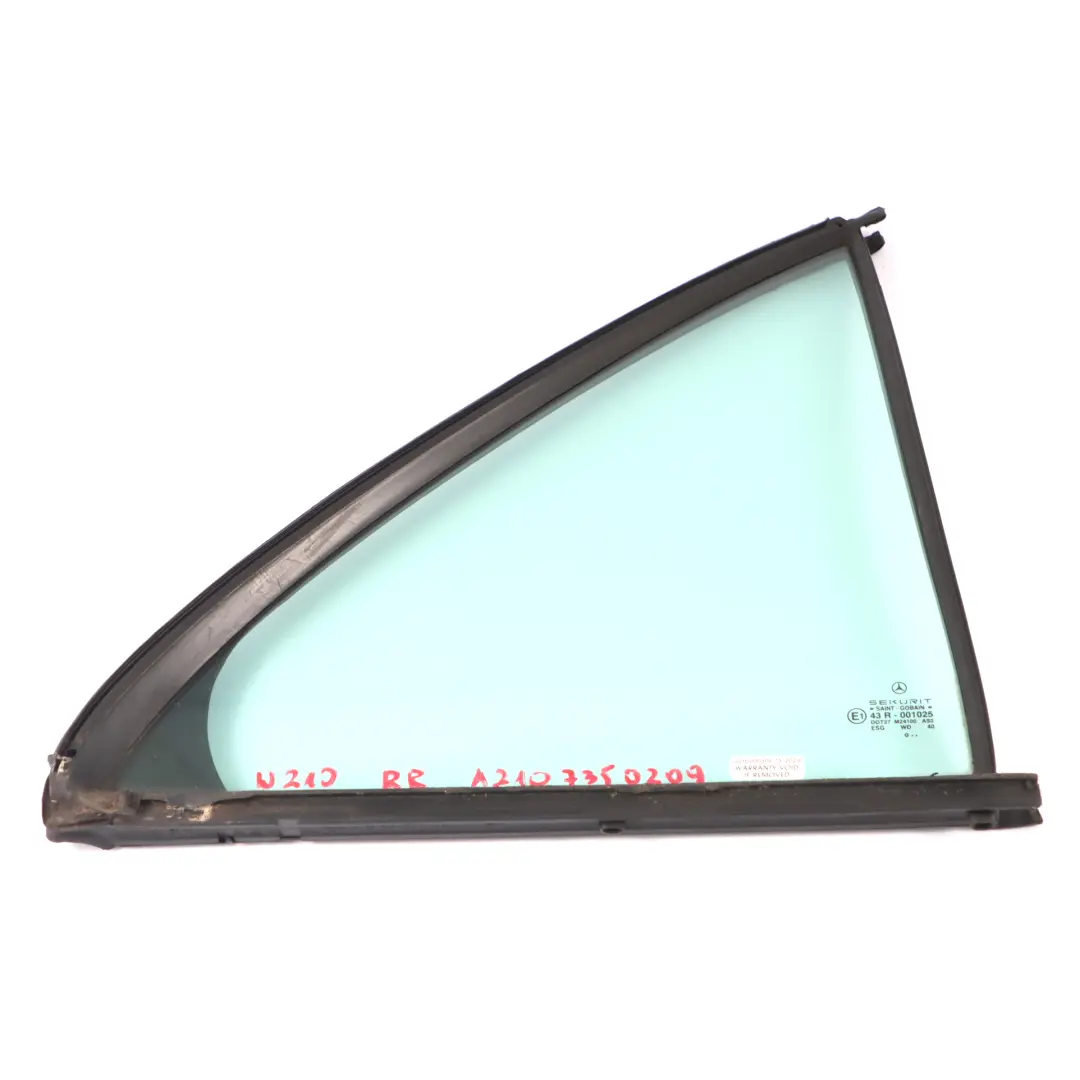 Mercedes W210 Rear Right O/S Triangular Window Glass AS2 - SKU A2107350209 - Part number A2107350209