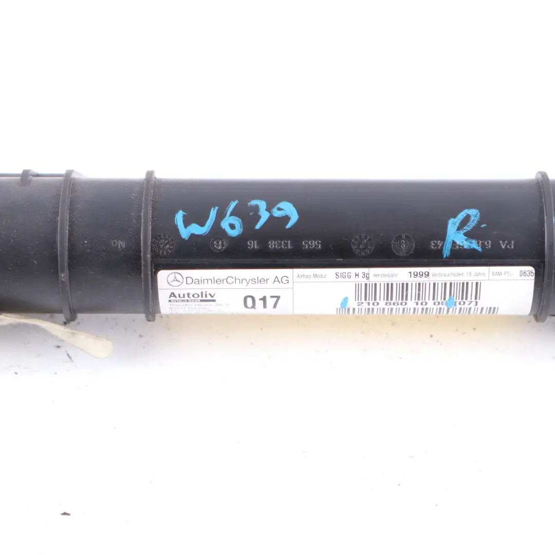 Airbag de cabeza de cortina techo derecho Air Bag para Mercedes W210 con número de pieza A2108601005 Mercedes W210 Airbag de cabeza de cortina techo derecho Air Bag - SKU A2108601005 - Número de pieza A2108601005