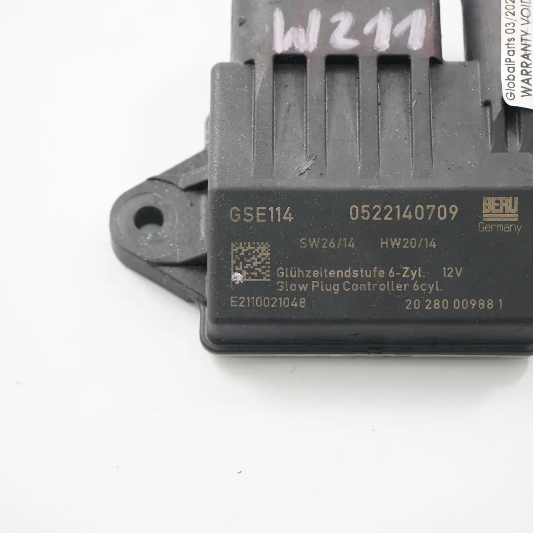 Mercedes W211 Glow Plug Diesel Relay Unit Control Module - SKU A2110021048 - Part number A2110021048