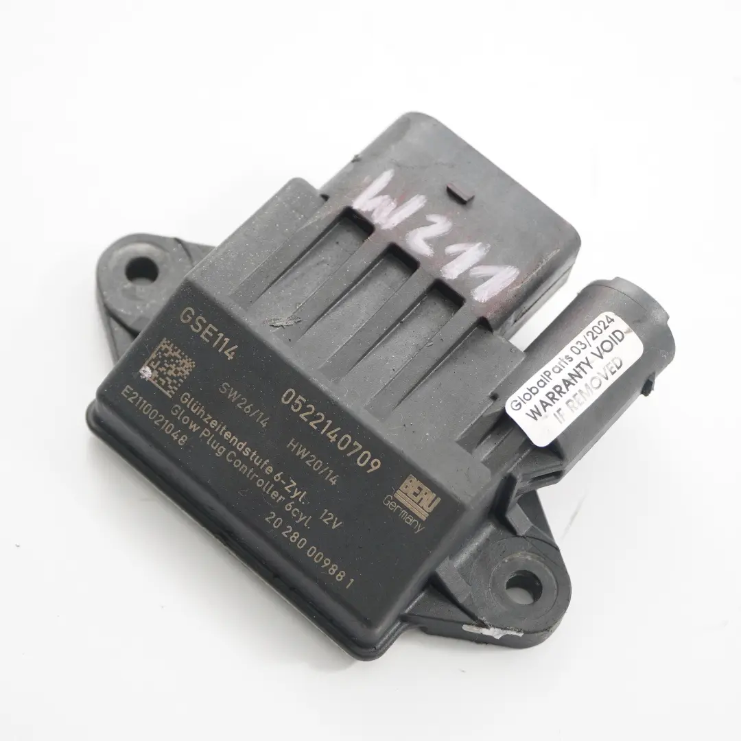 Glow Plug Diesel Relay Unit Control Module to Mercedes W211 with Part number A2110021048 Mercedes W211 Glow Plug Diesel Relay Unit Control Module - SKU A2110021048 - Part number A2110021048