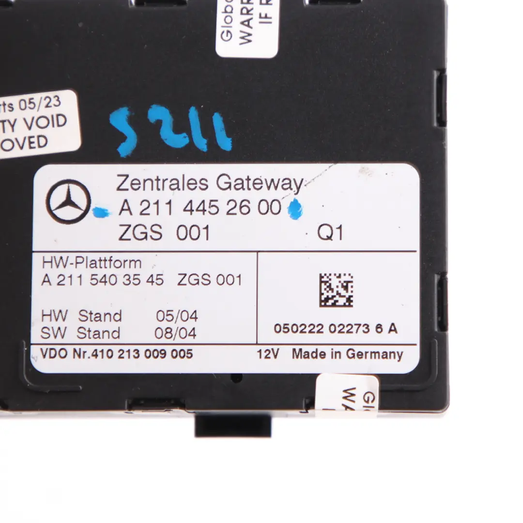 Central Gateway Control Unit Module ECU to Mercedes W211 with Part number A2114452600 Mercedes W211 Central Gateway Control Unit Module ECU - SKU A2114452600 - Part number A2114452600