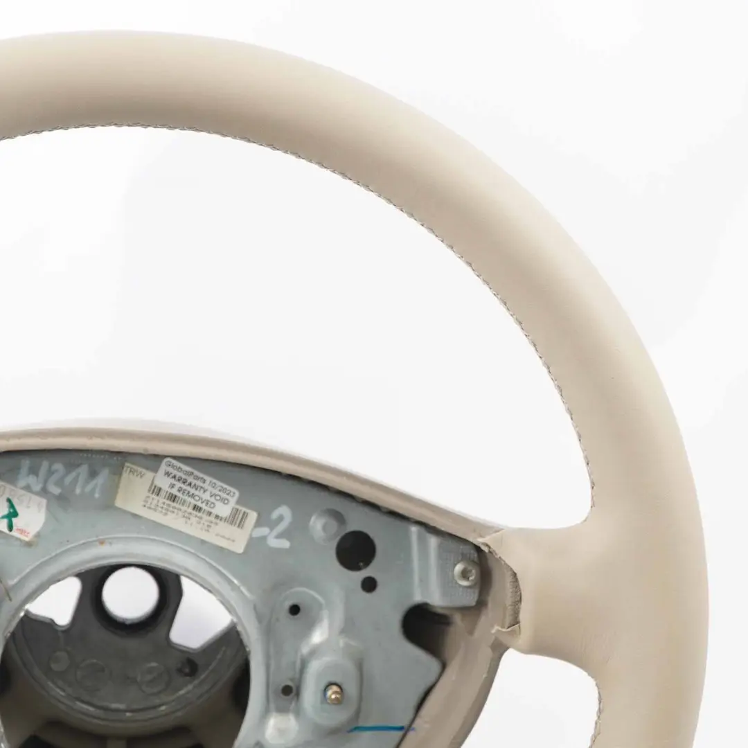 Mercedes W211 NEW Beige Leather Steering Wheel 4 Spoke - SKU A2114600203-2 - Part number A2114600203