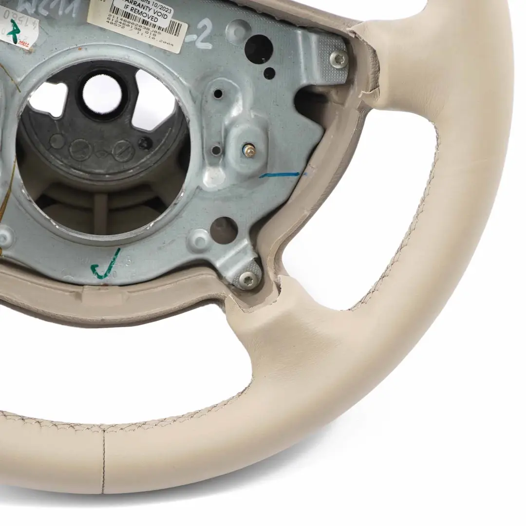Mercedes W211 NEW Beige Leather Steering Wheel 4 Spoke - SKU A2114600203-2 - Part number A2114600203