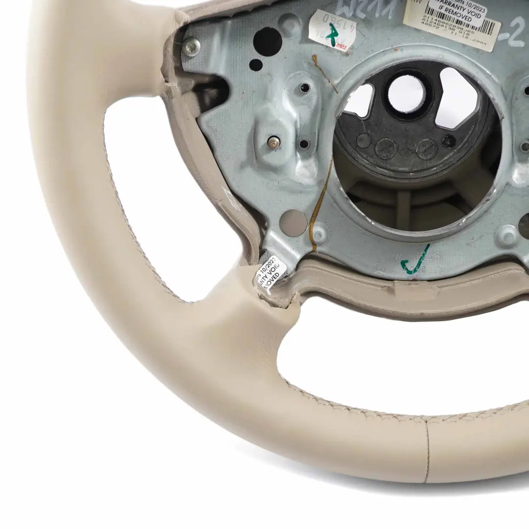 Mercedes W211 NEW Beige Leather Steering Wheel 4 Spoke - SKU A2114600203-2 - Part number A2114600203