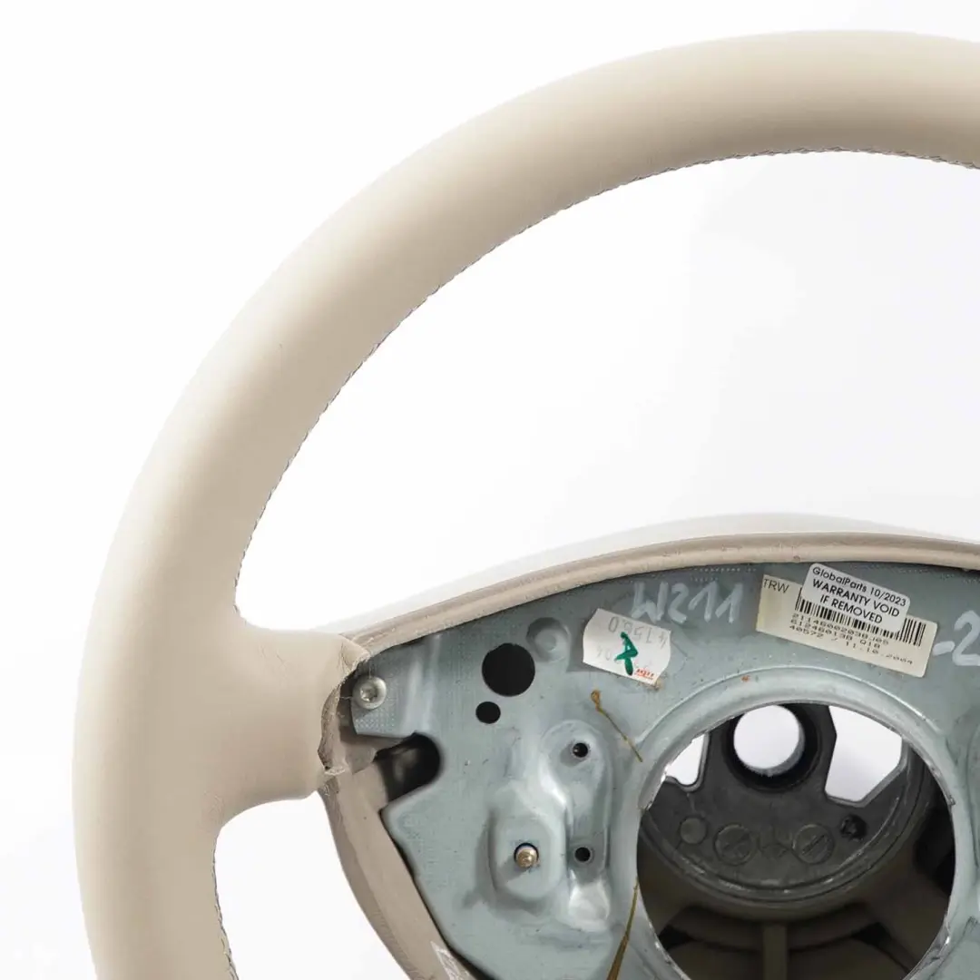 Mercedes W211 NEW Beige Leather Steering Wheel 4 Spoke - SKU A2114600203-2 - Part number A2114600203