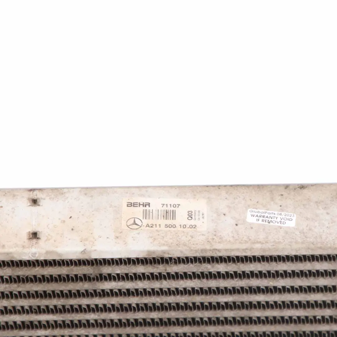 OM646 Diesel Intercooler Charge Air Cooler Radiator to Mercedes W211 with Part number A2115001002 Mercedes W211 OM646 Diesel Intercooler Charge Air Cooler Radiator - SKU A2115001002 - Part number A2115001002