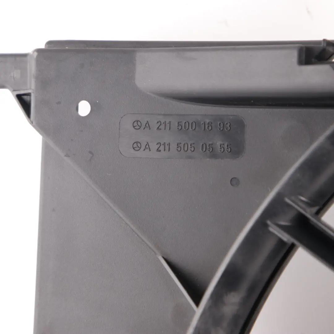 Radiator Fan Mercedes W211 S211 W219 Motor Engine Cooling Shroud to with Part number A2115001693 Radiator Fan Mercedes W211 S211 W219 Motor Engine Cooling Shroud - SKU A2115001693 - Part number A2115001693