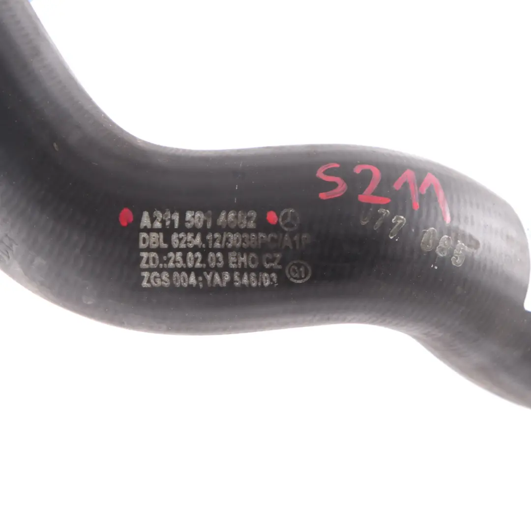 Water Hose Mercedes W211 W219 M272 Radiator Cooling Coolant Pipe to with Part number A2115014682 Water Hose Mercedes W211 W219 M272 Radiator Cooling Coolant Pipe - SKU A2115014682 - Part number A2115014682