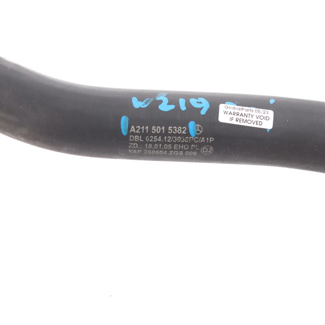 Water Hose Mercedes W211 CLS W219 Radiator Cooling Coolant Pipe  - SKU A2115015382 - Part number A2115015382