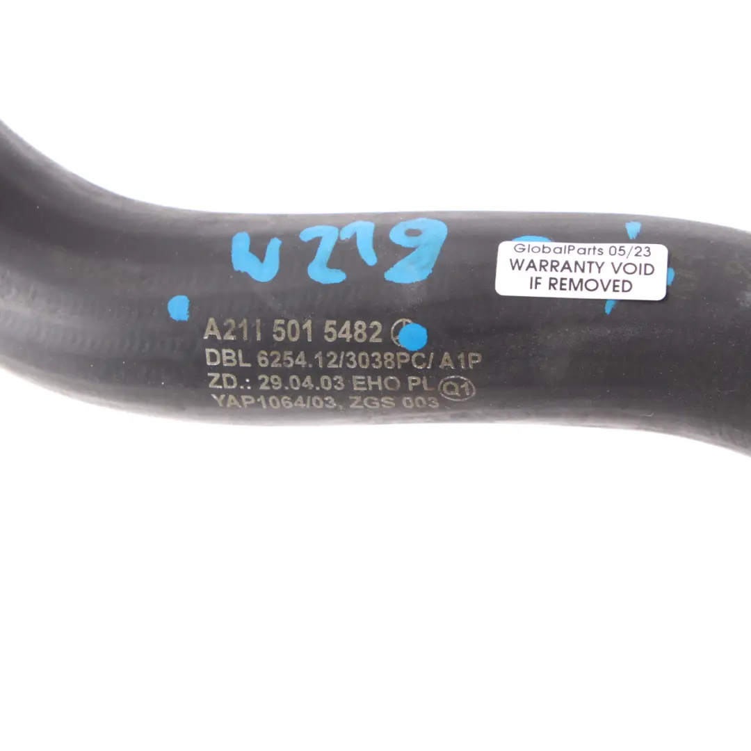 Tuyau deau Mercedes W211 CLS W219 Radiateur Tuyau de refroidissement  - SKU A2115015482 - Numéro de pièce A2115015482