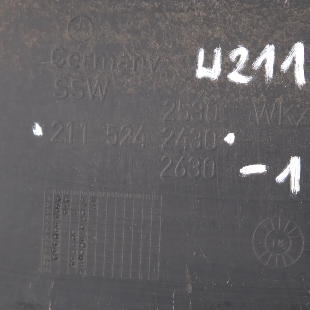 Underride Underbody Skid Panel Shielding Trim to Mercedes W211 Engine with Part number A2115242430 Mercedes W211 Engine Underride Underbody Skid Panel Shielding Trim - SKU A2115242430-1 - Part number A2115242430